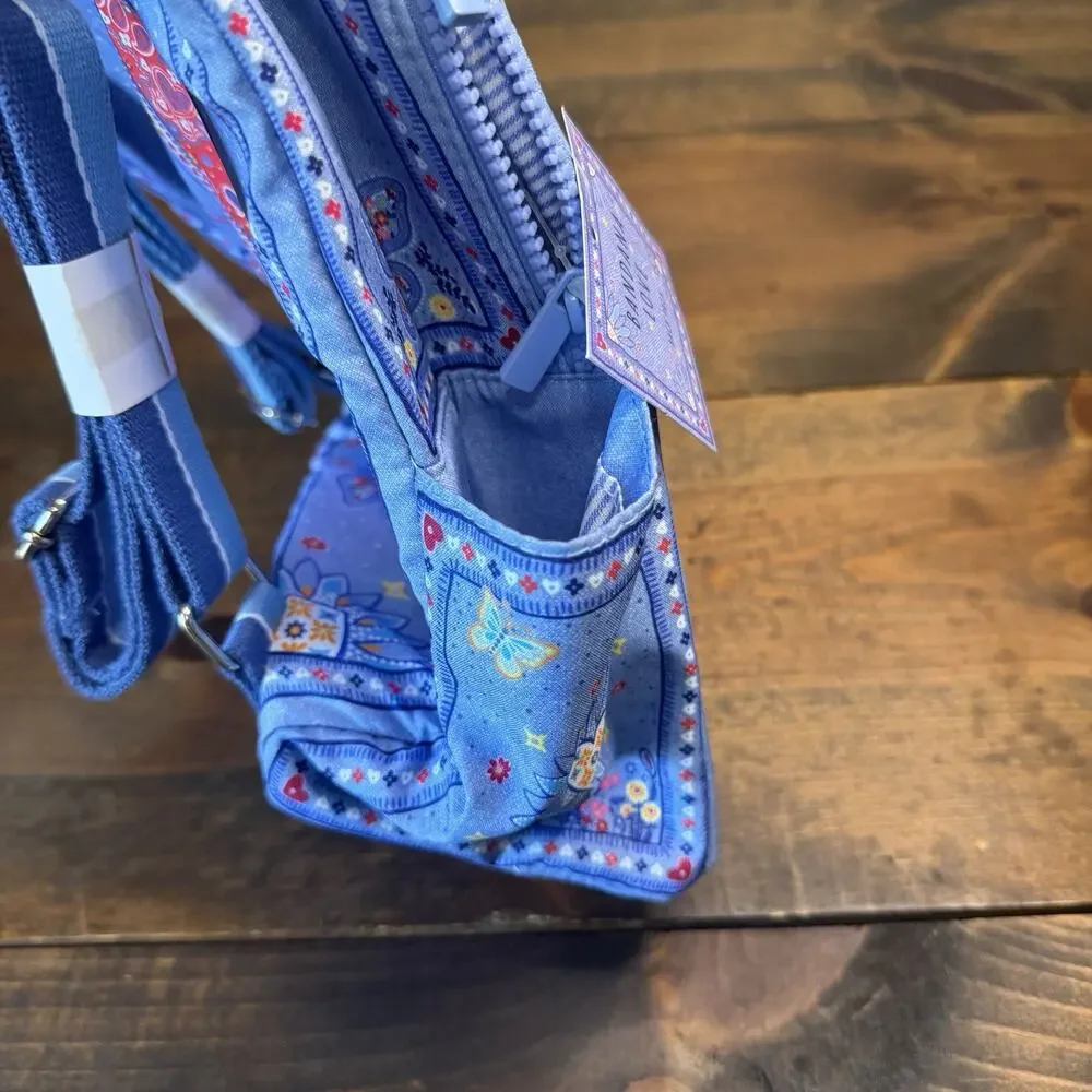 Brighton Backpack Womens Medium Blue Paisley Bandana Love Butterfly Print NWT